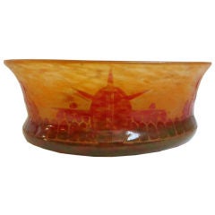Charles Schneider Le Verre Francaise Tortues Cameo Glass Bowl