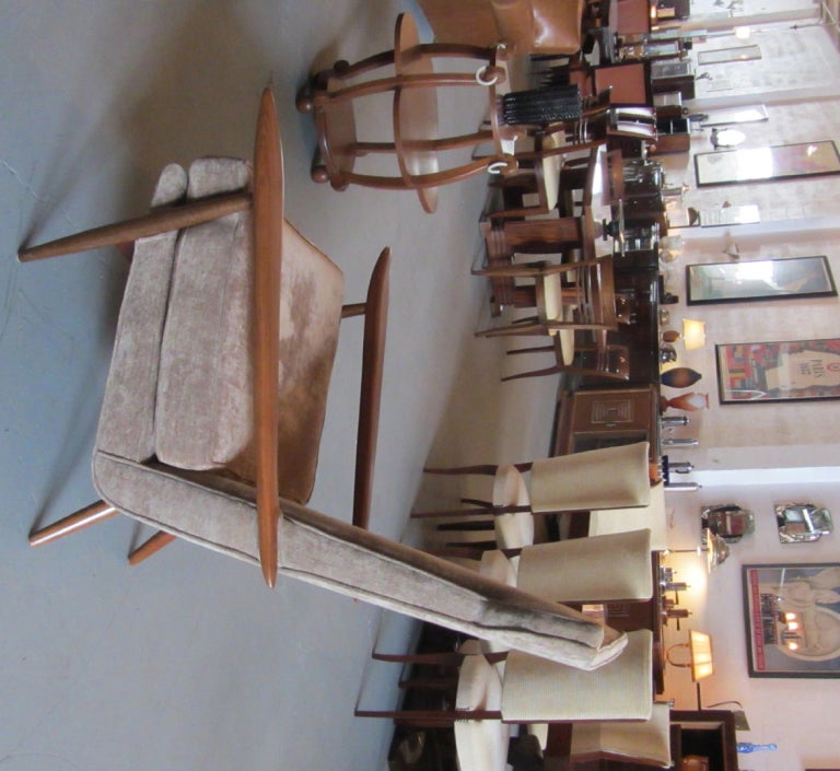 Walnut George Nakashima  Mid Century Modern Design Hi-Back Lounge Chair For Sale