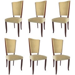 Six French Art Deco Mahogany Dining Chairs
