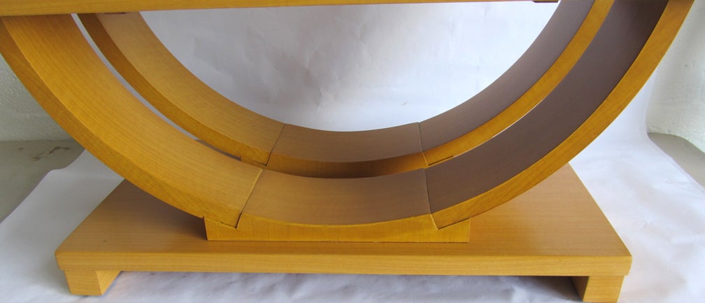 Modernage American Art Deco Streamline Blond Coffee Table For Sale 1
