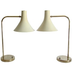 Vintage Pair of Nessen Studios Mid-Century Modern Design Lamps