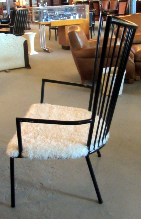 French Mid-Century Modern Design Arm Chair In Excellent Condition For Sale In Coral Gables, FL