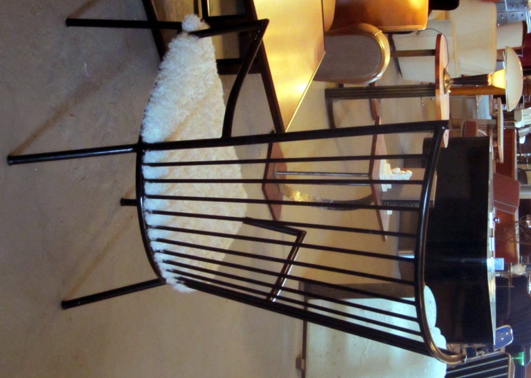 Metal French Mid-Century Modern Design Arm Chair For Sale