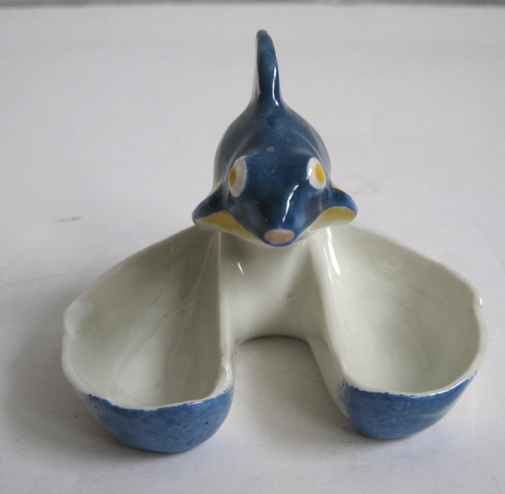 French Art Deco Porcelain Salt Cellar by Edouard-Marcel Sandoz