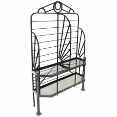French Art Deco Wrought Iron and Chrome Display Rack