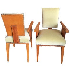 Pair of French Art Deco Arm Chairs by Andre Sornay