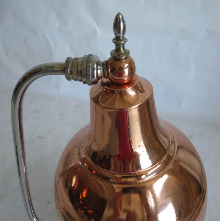 Markel American  Art Deco Copper and Chrome Table Lamp In Excellent Condition For Sale In Coral Gables, FL