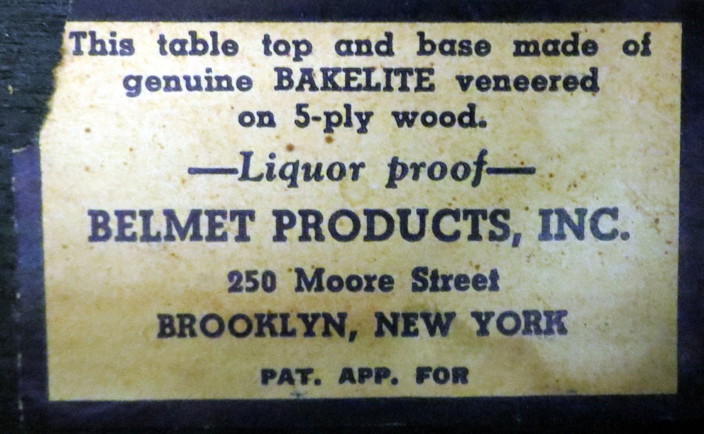 American Art Deco Maroon Bakelite Table and Smoker by Belmet For Sale 3