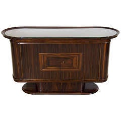 Art Moderne Bar or Serving Cabinet in Macassar Ebony