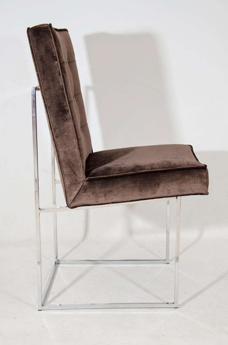 Set of Six Milo Baughman Dining Chairs In Good Condition For Sale In New York, NY