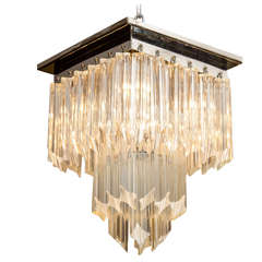 Beautiful Quatrefoil Crystal Flush Mount Chandelier