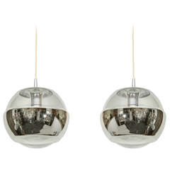 Pair of "Space Sphere" Pendant Lights by Peill & Putzler
