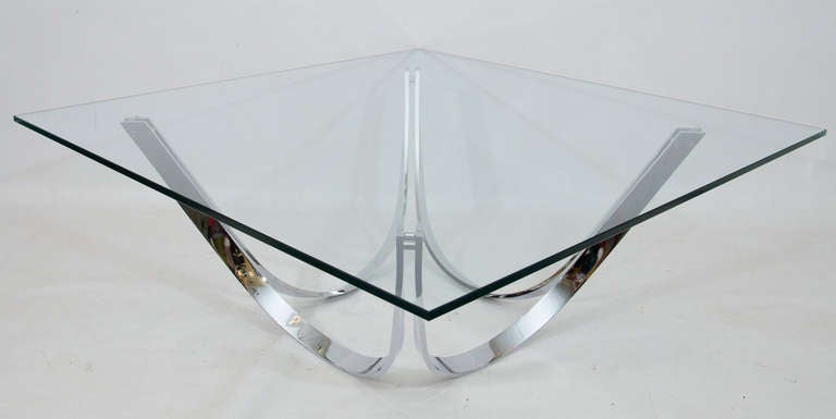 Chrome Trimark Coffee Table in the style of Roger Sprunger for Dunbar