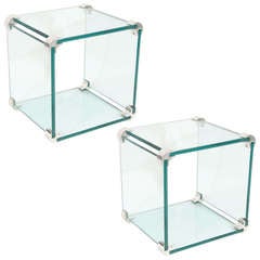 Pair of Glass Side Tables for the Pace Collection