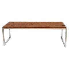 Chrome Exotic Wood Coffee Table or Bench Chrome Exotic Wood Coffee Table or Bench