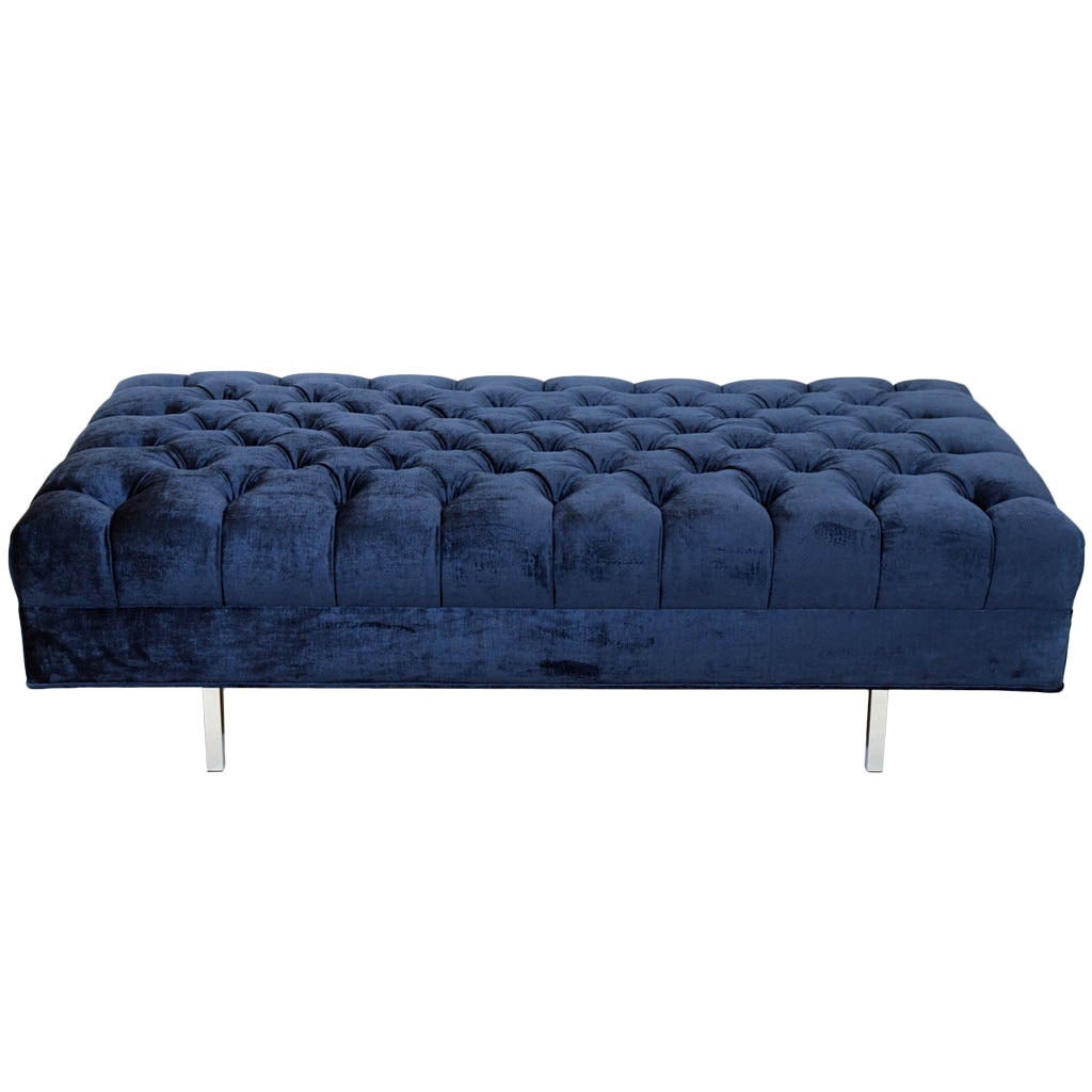 Floating Ludlow Custom Tufted Bench or Coffee Table For Sale