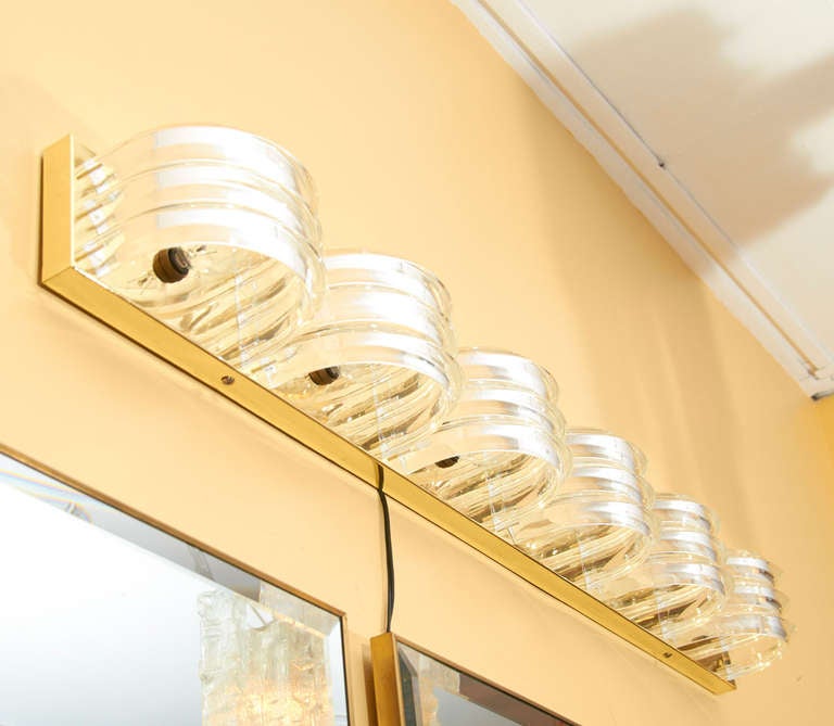 Fanciful Brass and Lucite Bath or Vanity Wall Sconce
