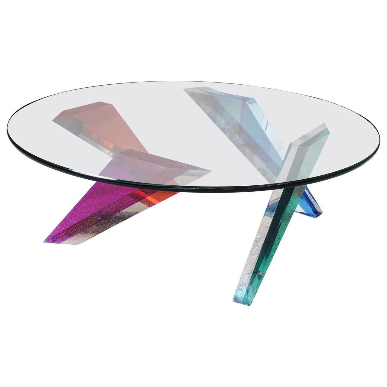 Lucite and Glass Coffee Table at 1stDibs