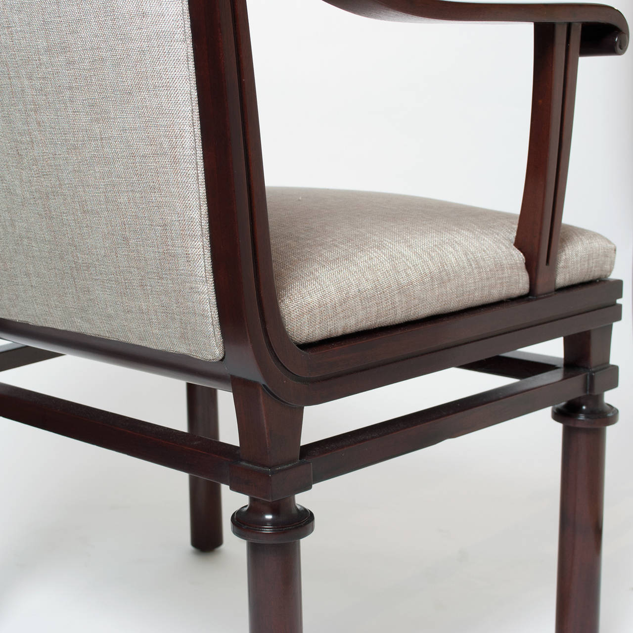 Pair of Carl Malmsten Cuban mahogany armchairs Swedish Art Deco 2