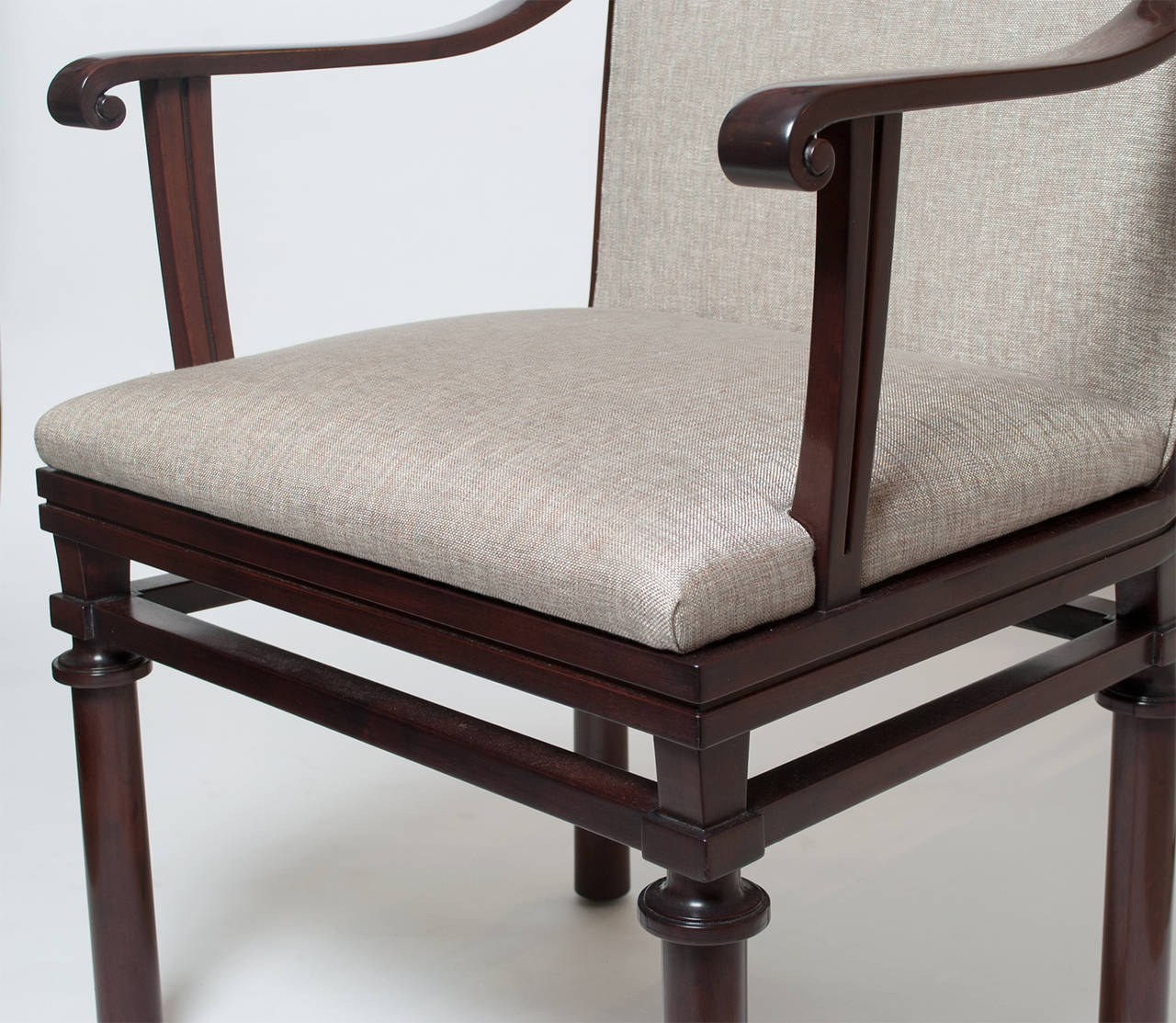 Pair of Carl Malmsten Cuban mahogany armchairs Swedish Art Deco 3