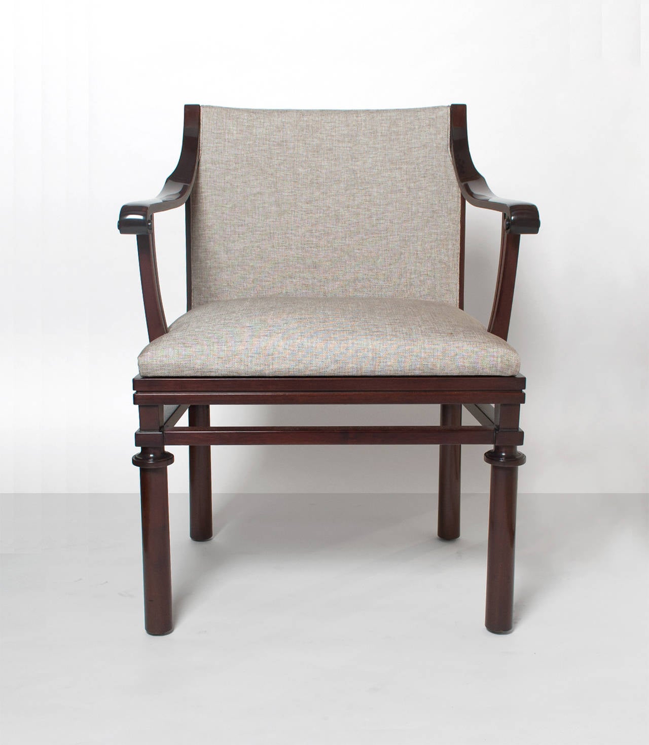 Mahogany Pair of Carl Malmsten Cuban mahogany armchairs Swedish Art Deco