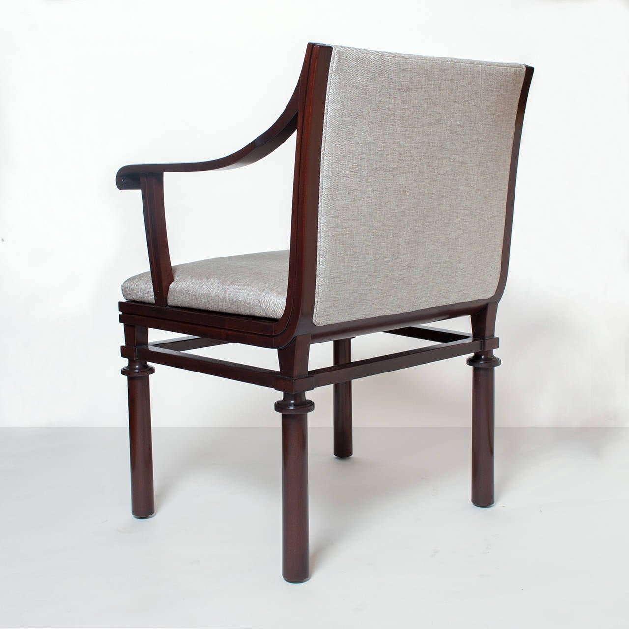 20th Century Pair of Carl Malmsten Cuban mahogany armchairs Swedish Art Deco
