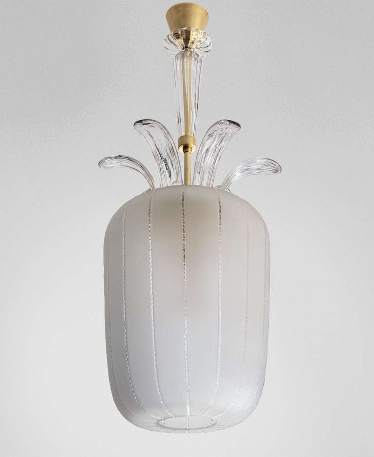 Exceptional Swedish Art Deco fixture signed Edward Hald Orrefors