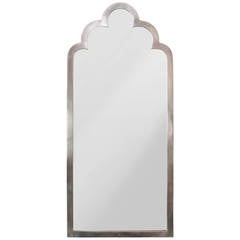 Small Swedish art deco mirror made of polished pewter.