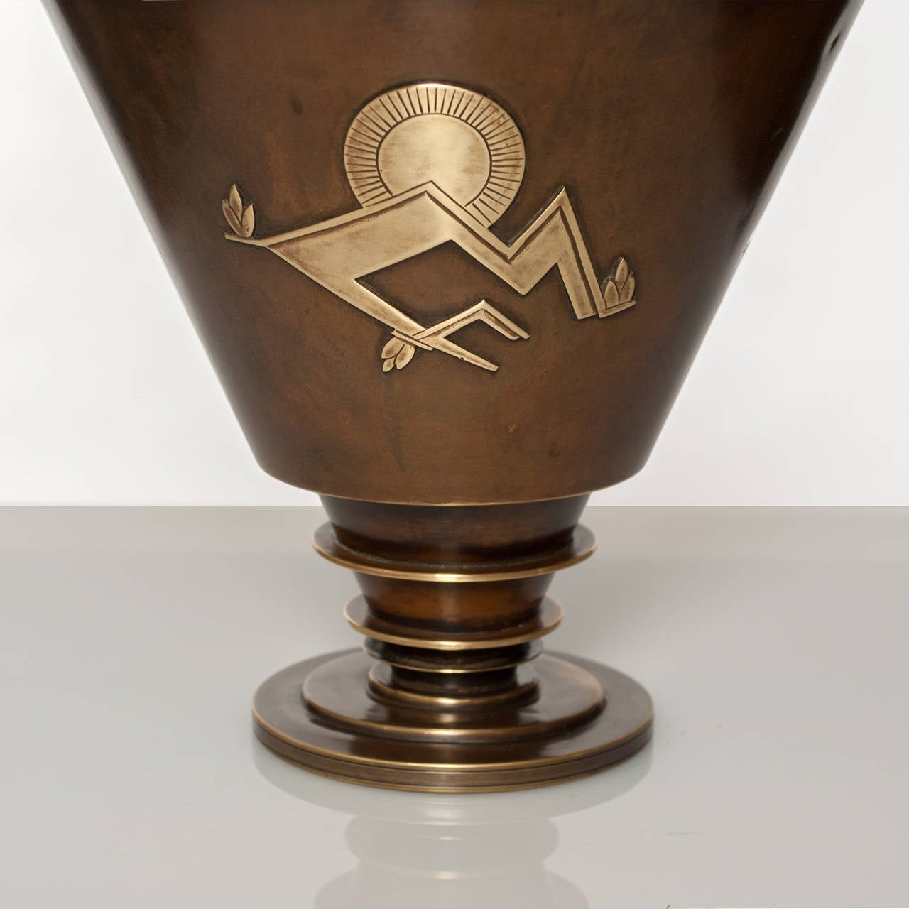 Danish Art Deco Bronze Vase Designed by Einar Dragsted, Copenhagen In Good Condition In New York, NY