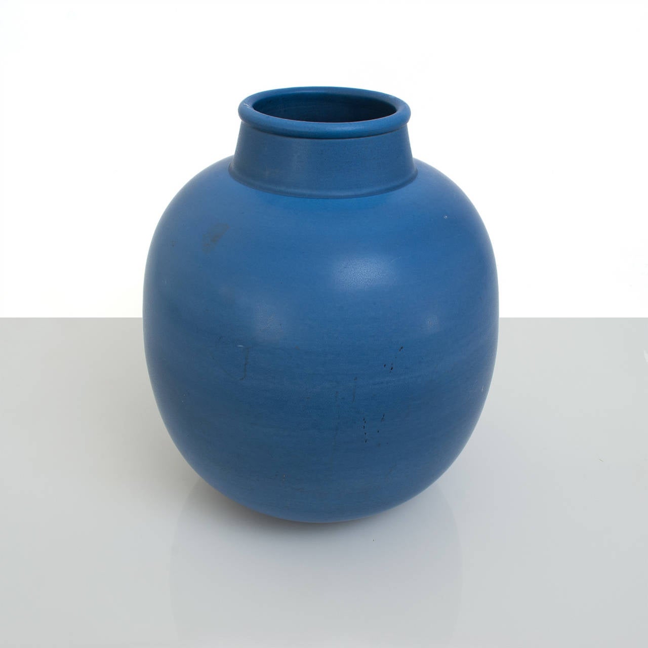 Swedish Art Deco Ceramic Blue Vase by Gertrud Lonegren In Good Condition In New York, NY