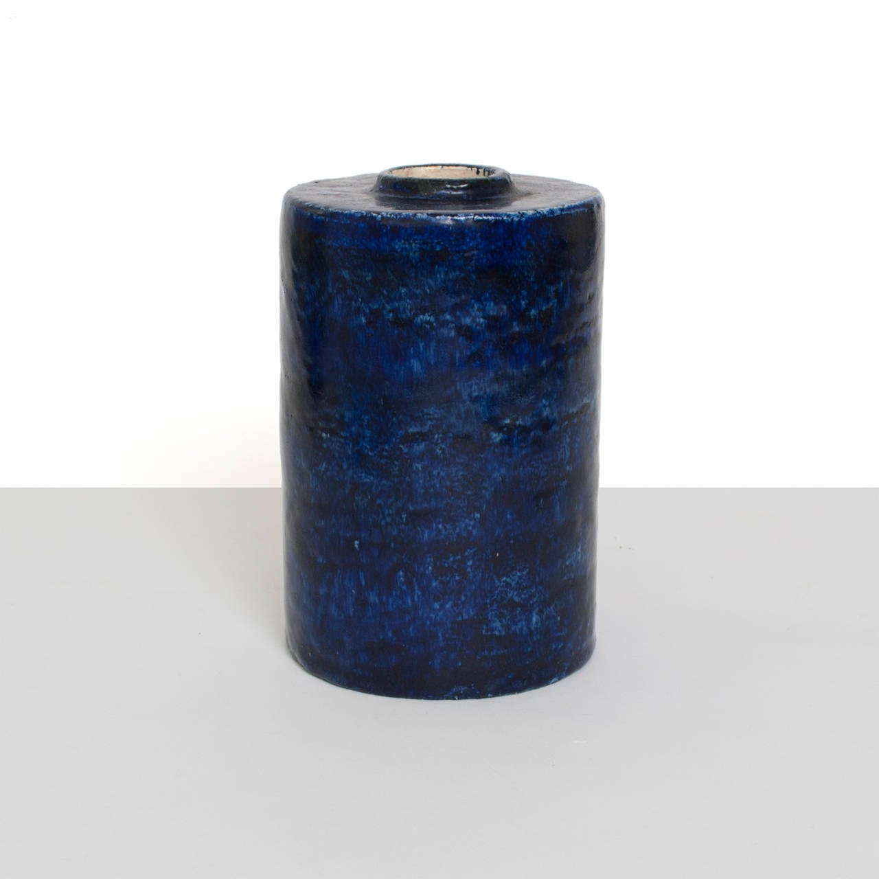 Glazed Swedish Art Deco Ceramic Vase in Cobalt Blue Glaze by Gertrud Lonegren