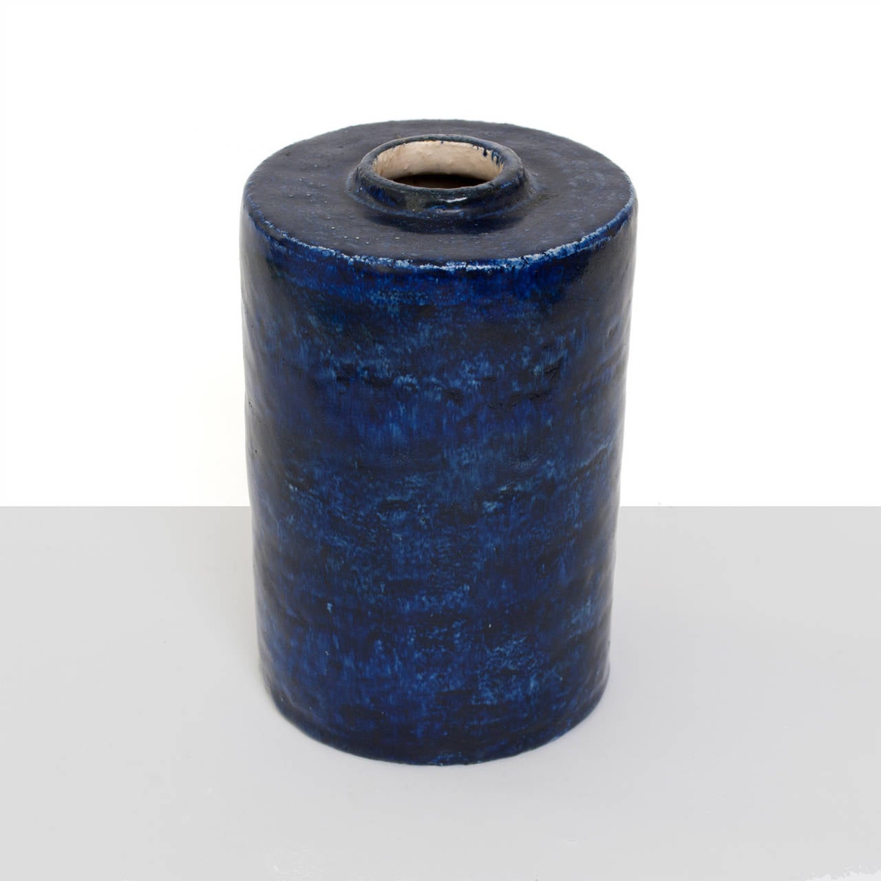 Swedish Art Deco Ceramic Vase in Cobalt Blue Glaze by Gertrud Lonegren In Good Condition In New York, NY