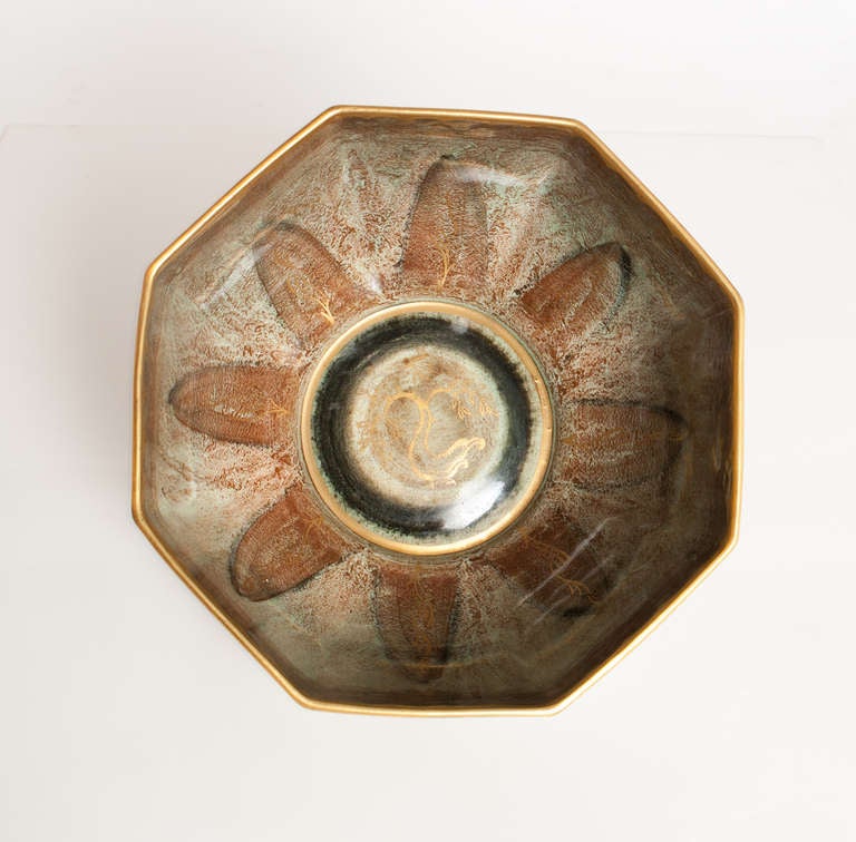 20th Century Large Scandinavian Modern Ceramic Bowl with Luster Glaze by Josef Ekberg, 1930