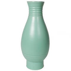 Scandinavian Modern ceramic large green vase by Ewald Dahlskog for Bo Fajans