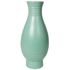 Retro Scandinavian Modern Ceramic Large Green Vase by Ewald Dahlskog for Bo Fajans