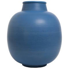 Swedish Art Deco Ceramic Blue Vase by Gertrud Lonegren 12