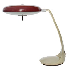 Mid-Century Modern Lupela Desk Lamp in Rare Red Color, Spain, 1950s