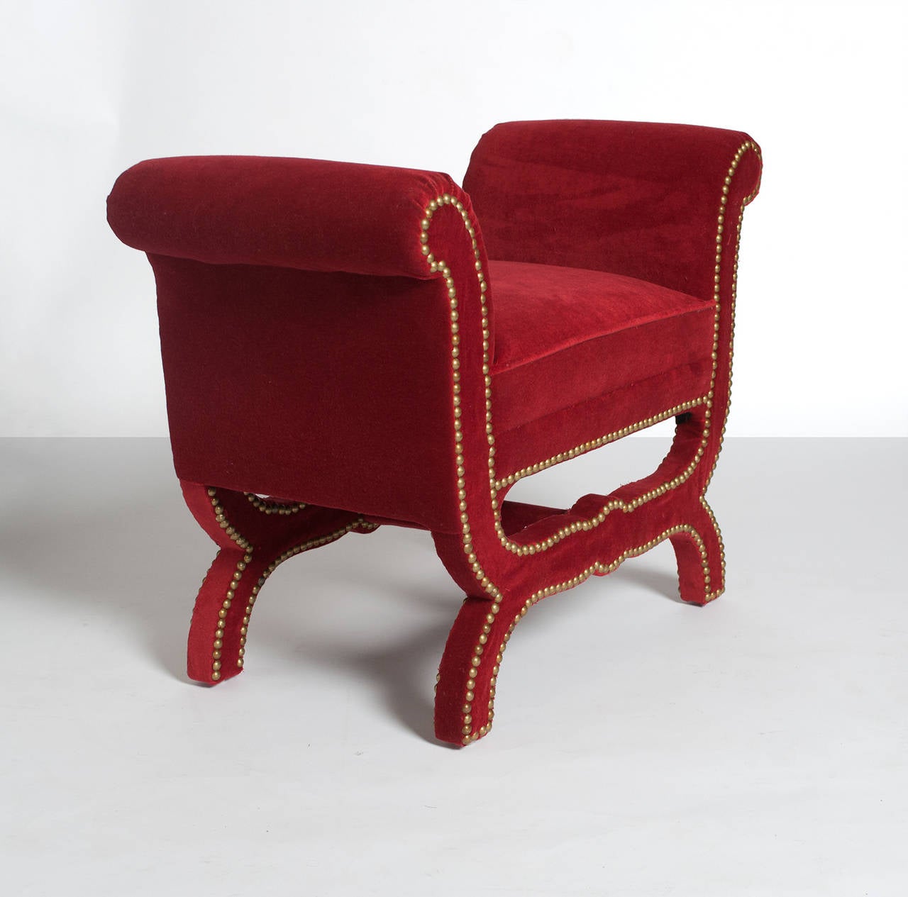 red velvet footstool
