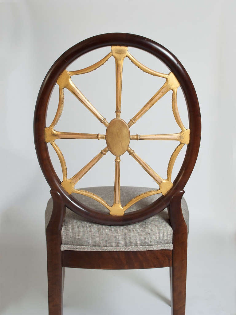 Set Of 4 Swedish Art Deco Chairs Designed By Otto Schulz Circa 1920. In Excellent Condition In New York, NY