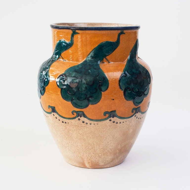 Swedish Art Nouveau ceramic vase by Alf Wallander, Rorstrand.