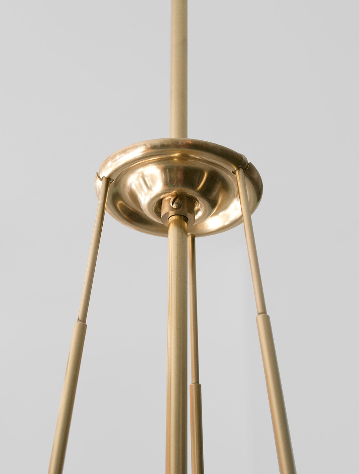 Scandinavian Mid-Century Modern Pendant with Lacquered Metal and Glass Shade In Excellent Condition In New York, NY