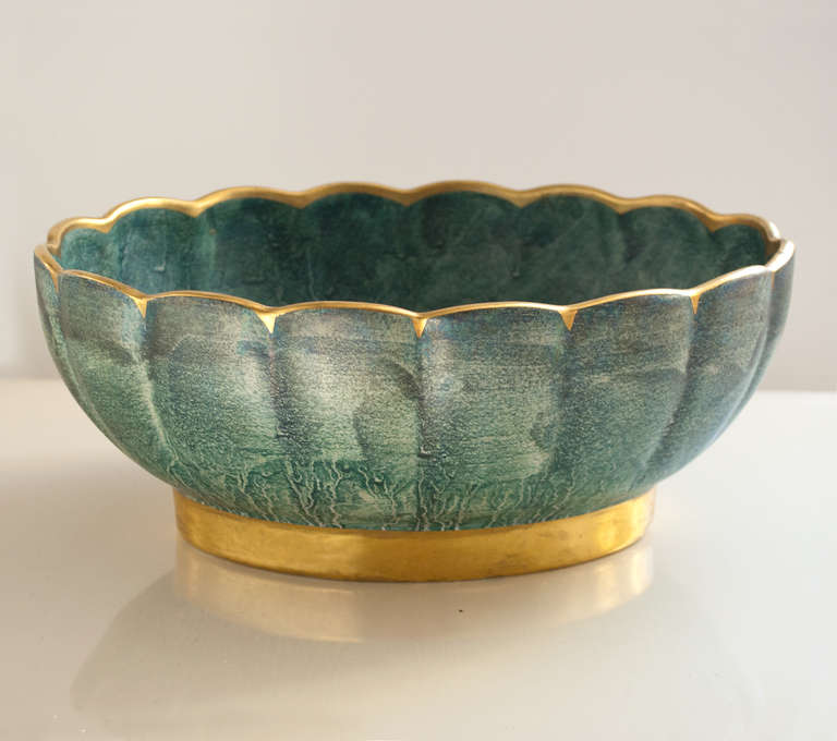 Josef Ekberg Swedish Art Deco ceramic oval bowl, Gustavsberg. at 1stdibs