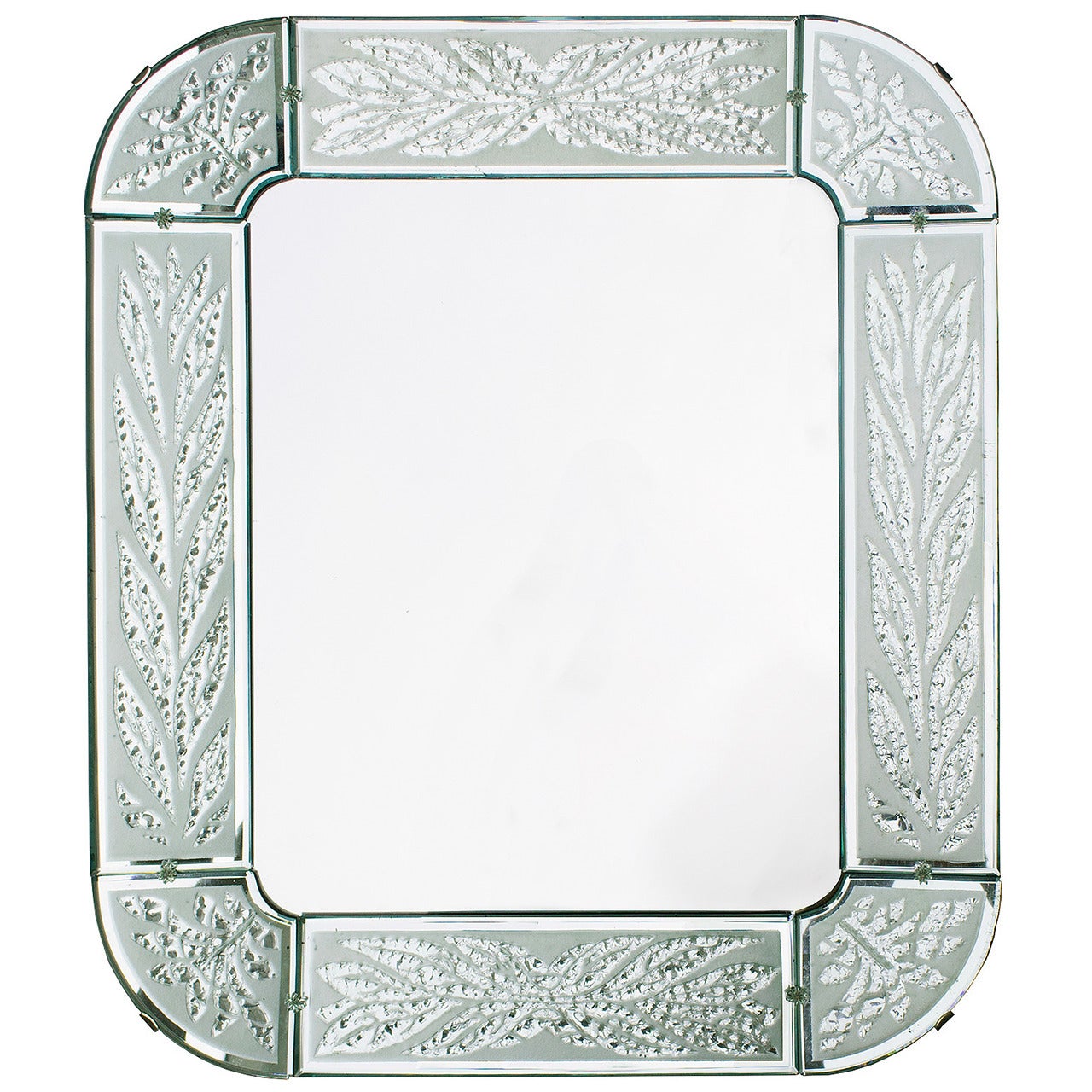 Scandinavian Modern Hand and Acid Etched Frame Mirror at 1stDibs acid etched mirror, etched