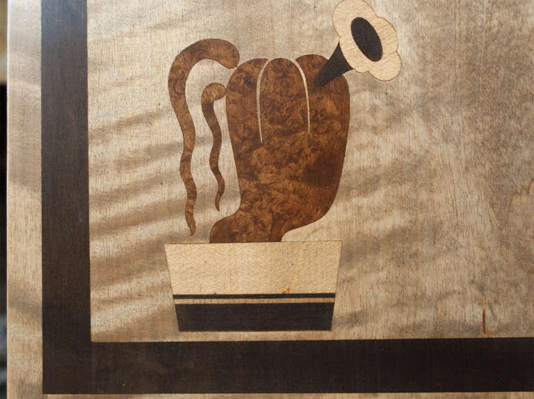Swedish Art Deco Marquetry Two-Part Cabinet by Otto Schulz for Boet 3