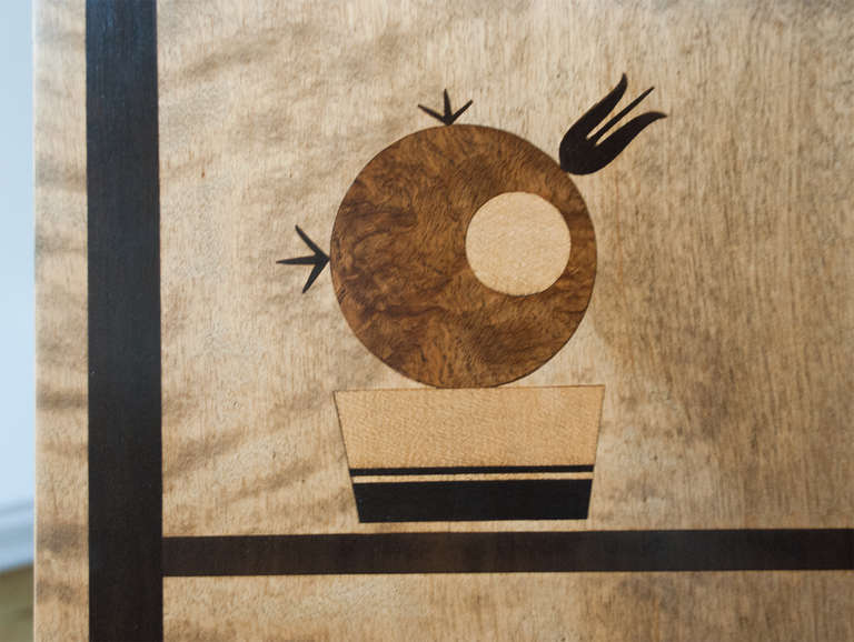Swedish Art Deco Marquetry Two-Part Cabinet by Otto Schulz for Boet 4