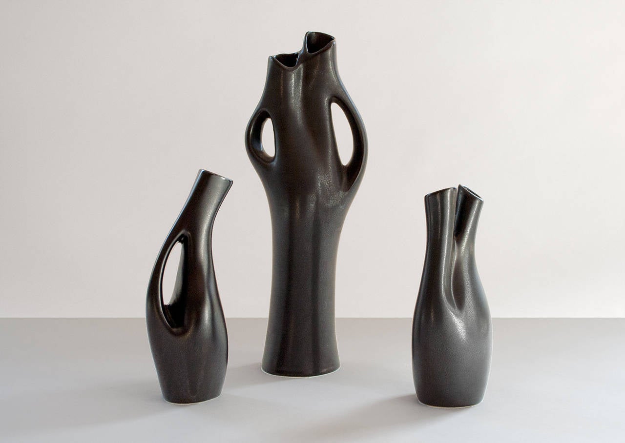 Abstract Vases by Lillemor Mannerheim for Gefle, Sweden, 1950 3