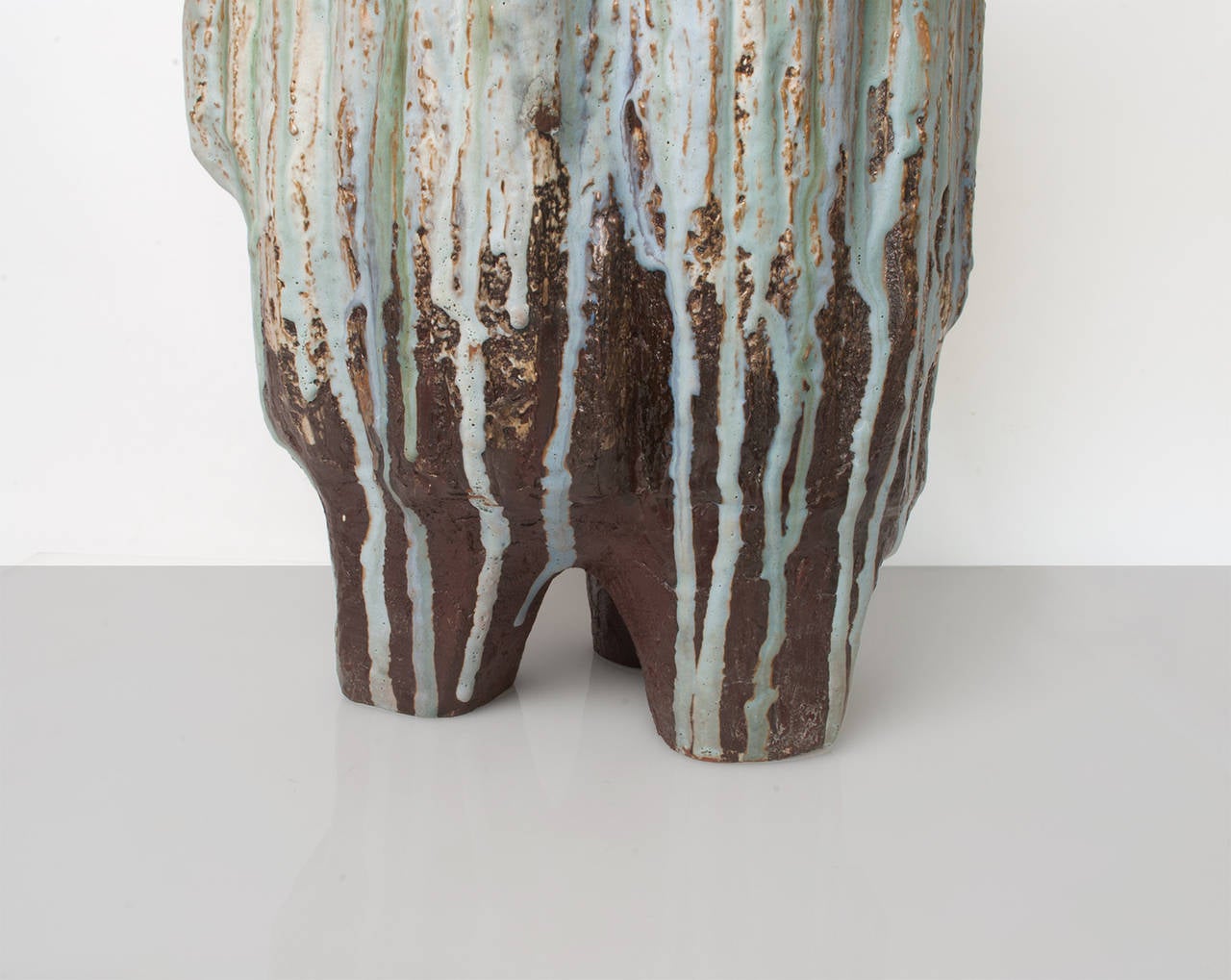 Glazed Monumental Helmut Friedrich Schäffenacker Vase with Drip Glazes