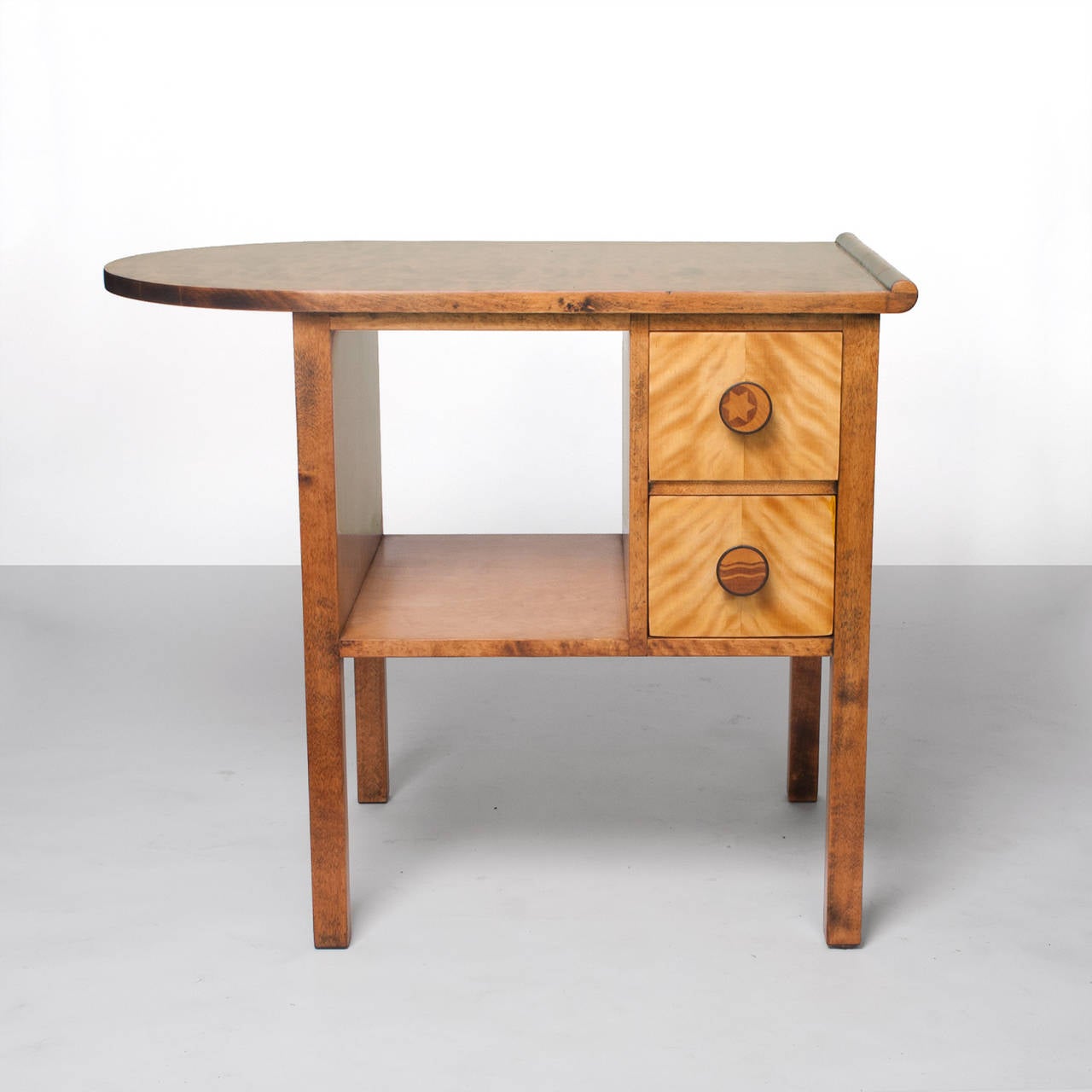 Marquetry Pair of Scandinavian Modern Night Stands by Otto Schulz for Boet
