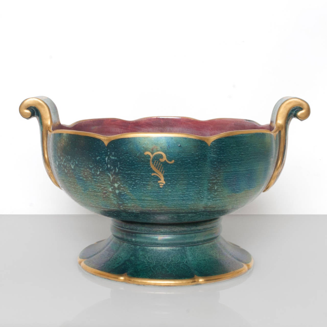Glazed Large Scandinavian Modern Hand-Decorated Bowl by Josef Ekberg for Gustavsberg