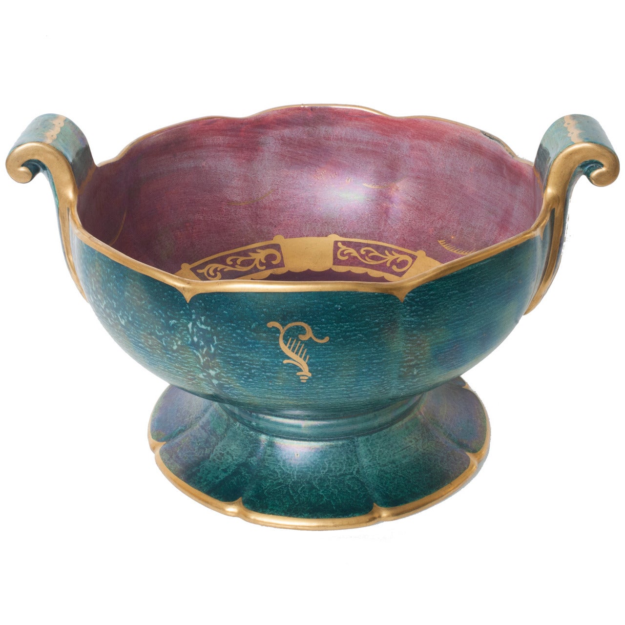 Large Scandinavian Modern Hand-Decorated Bowl by Josef Ekberg for Gustavsberg
